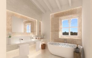 Bathroom overlooking finca in Santanyi