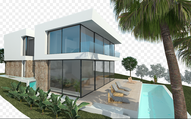 Front view pool development Penyes 96 Cala Pi