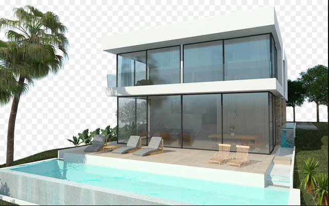 View of pool and terrace development Penyes 96 Cala Pi
