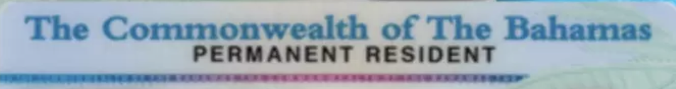 Bahamian Residency Card