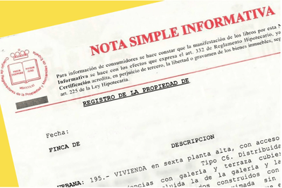 Extract from the land register for a property in Mallorca