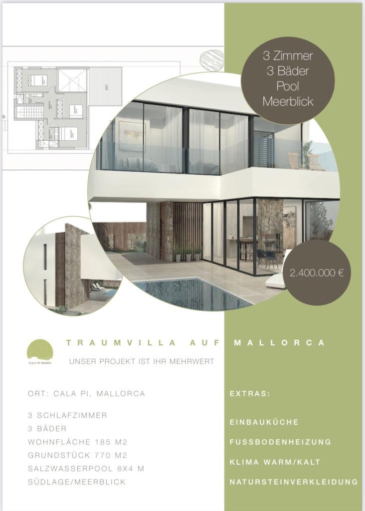 Newly built luxury villa Cala Pi Mallorca fully financed