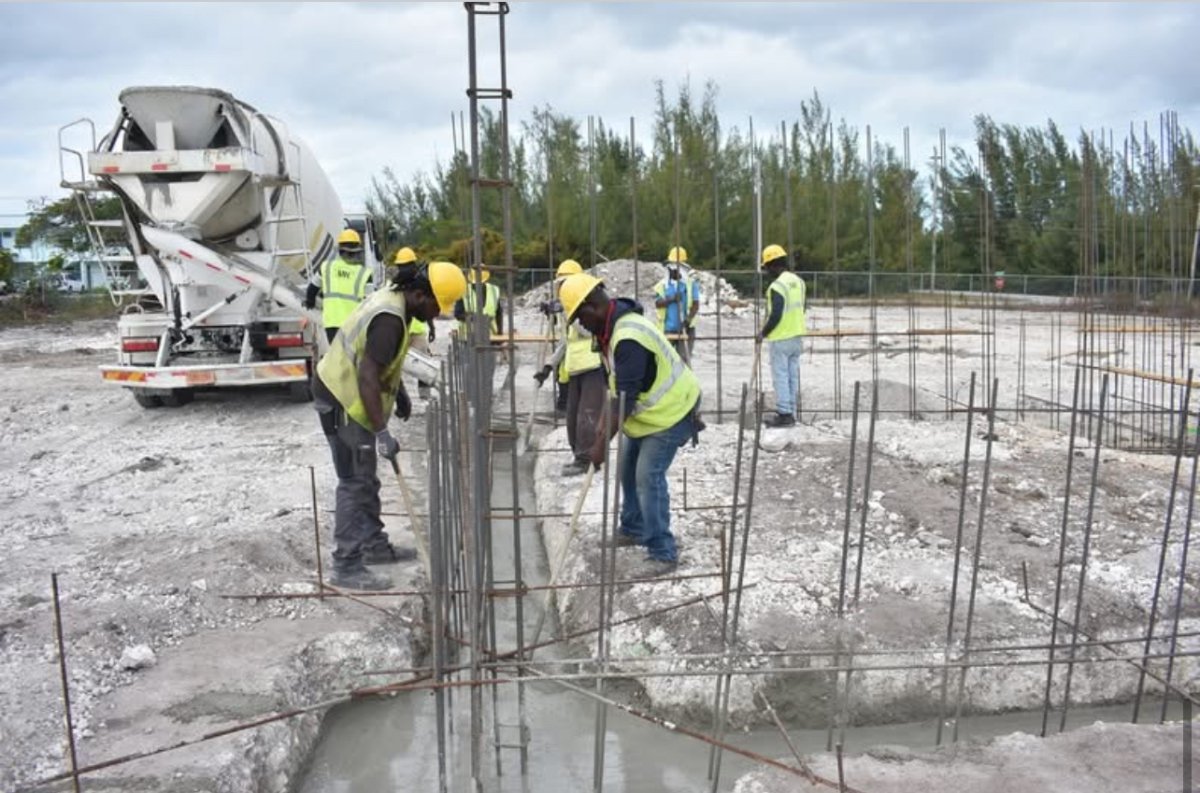 CPH construction crew pouring concrete in Freeport