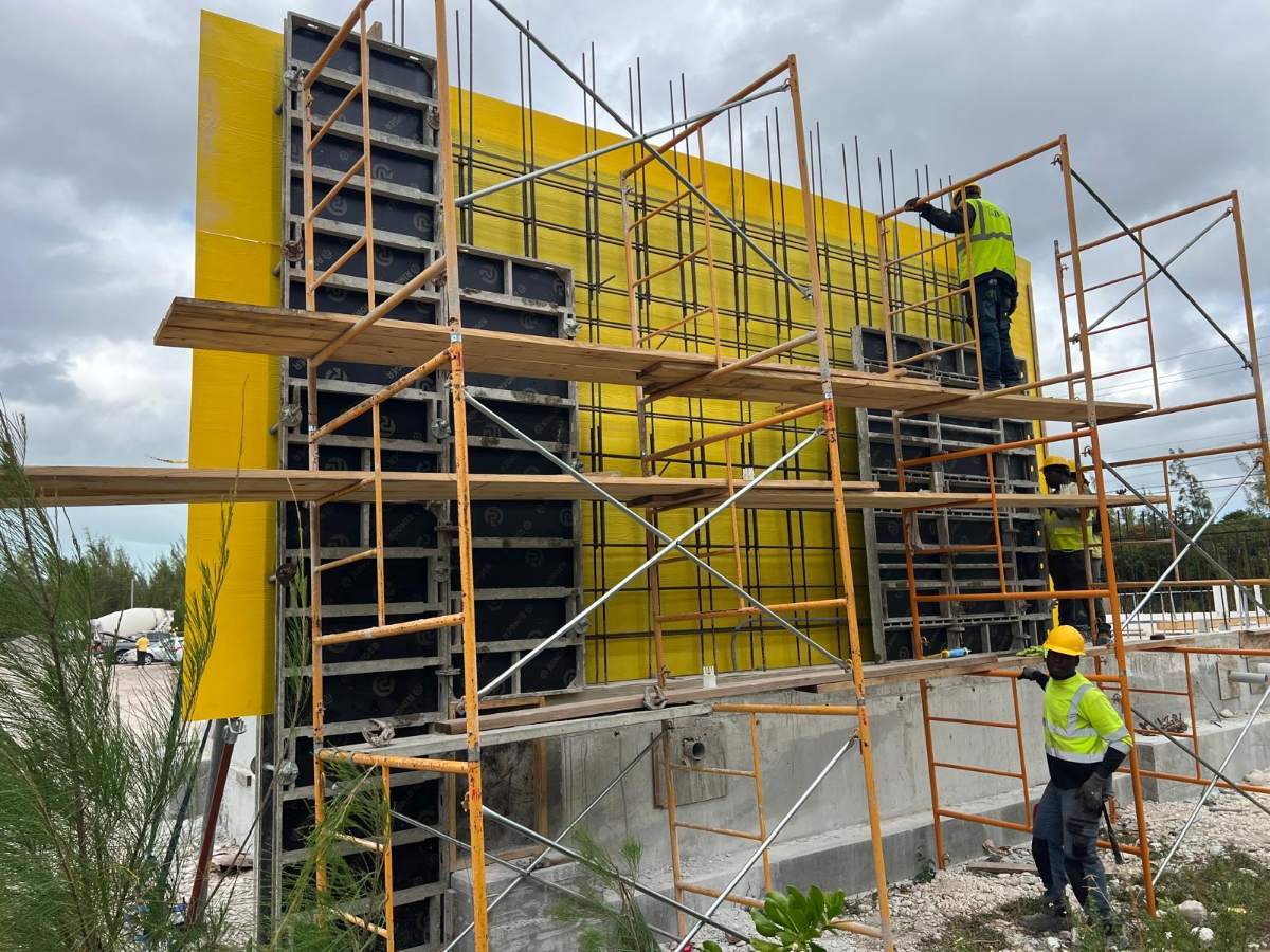 Steel reinforced formwork on the CPH build in Freeport